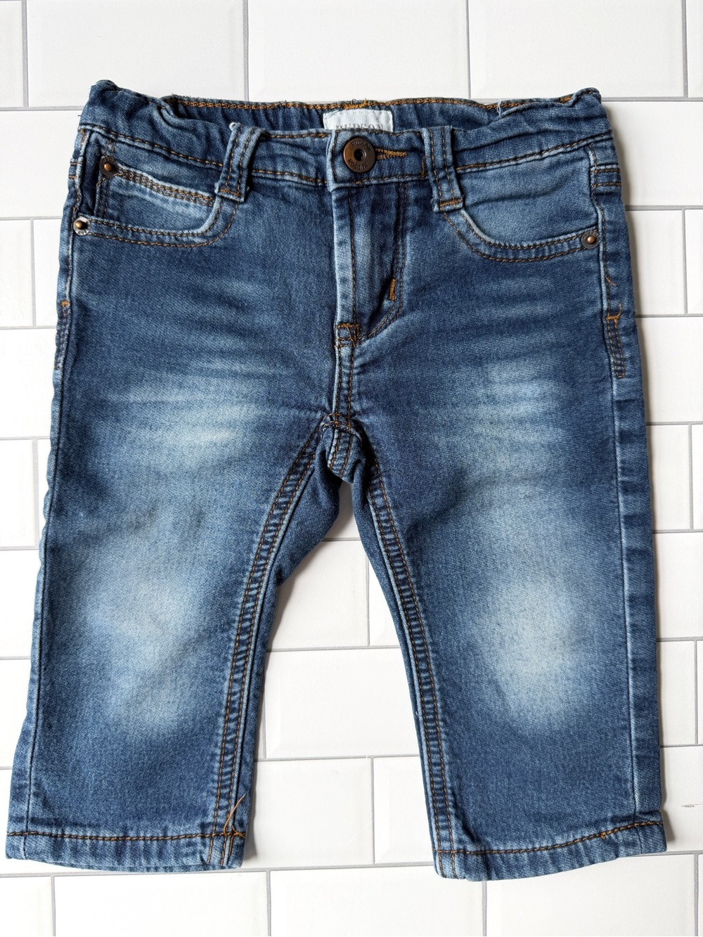 12M💙 HUDSON Jeans Designer Distressed Faded Blue Wash Denim Jeans Pants